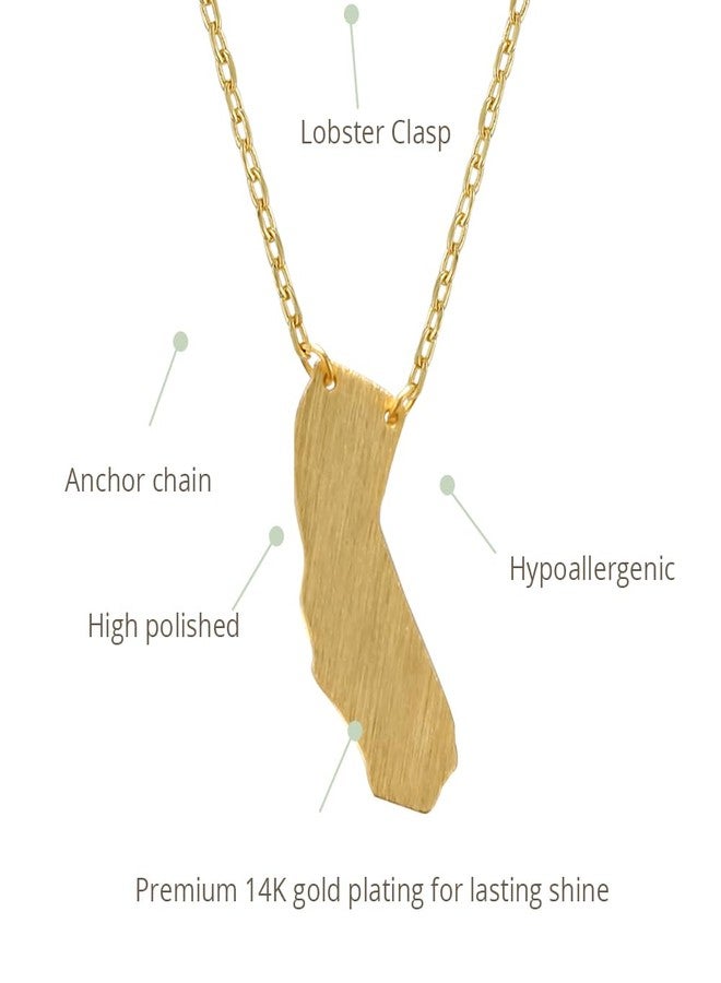 MUSTHAVE California 18K Gold Plated Necklace With Message Card, Yellow Gold Color, Anchor Chain, Best Gift Necklace, Size 16 inch + 2 inch Extender, Pendant, Gift Card - Image 3